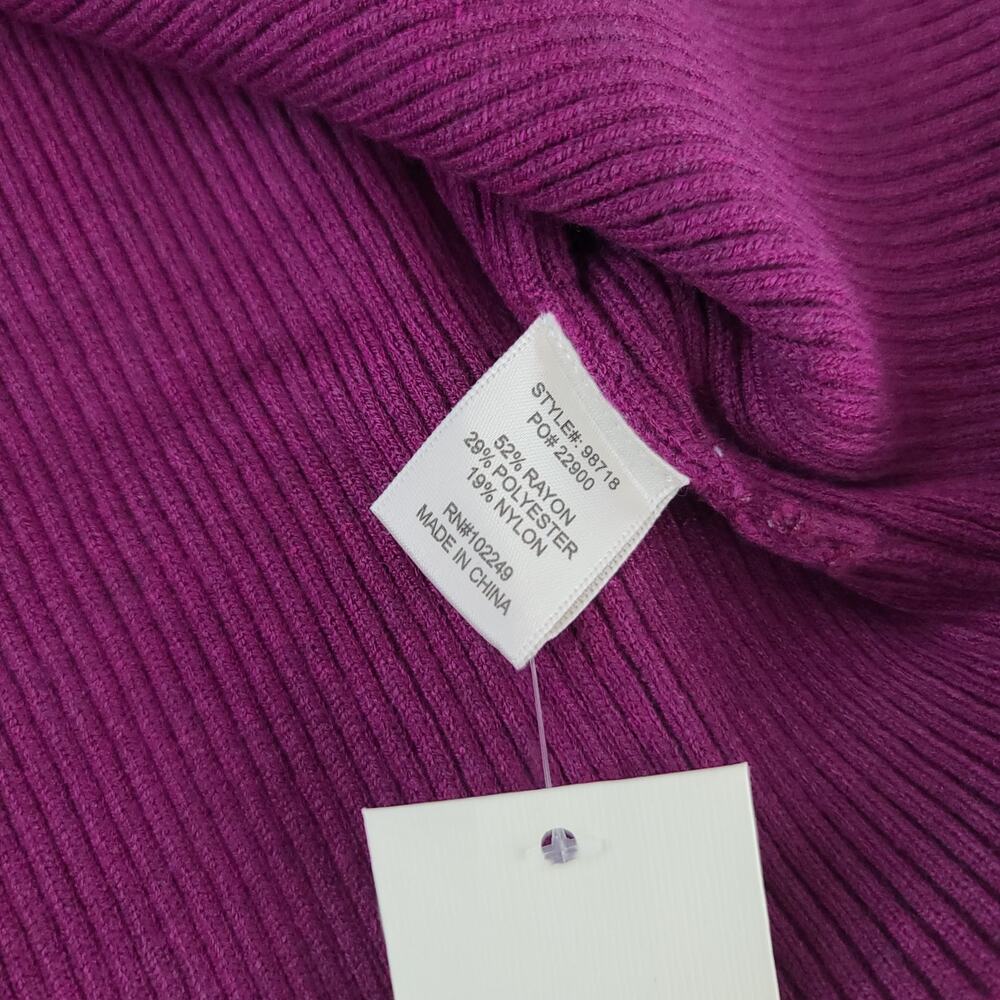 Skies Are Blue Stitch Fix ribbed sweater dress purple NWT Size Large Office Cozy - Picture 9 of 10